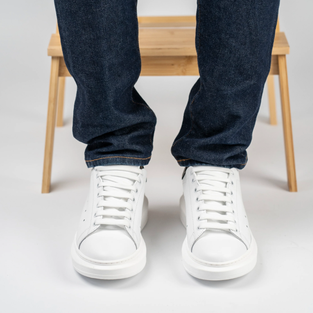 Sneakers in Pelle Liscia