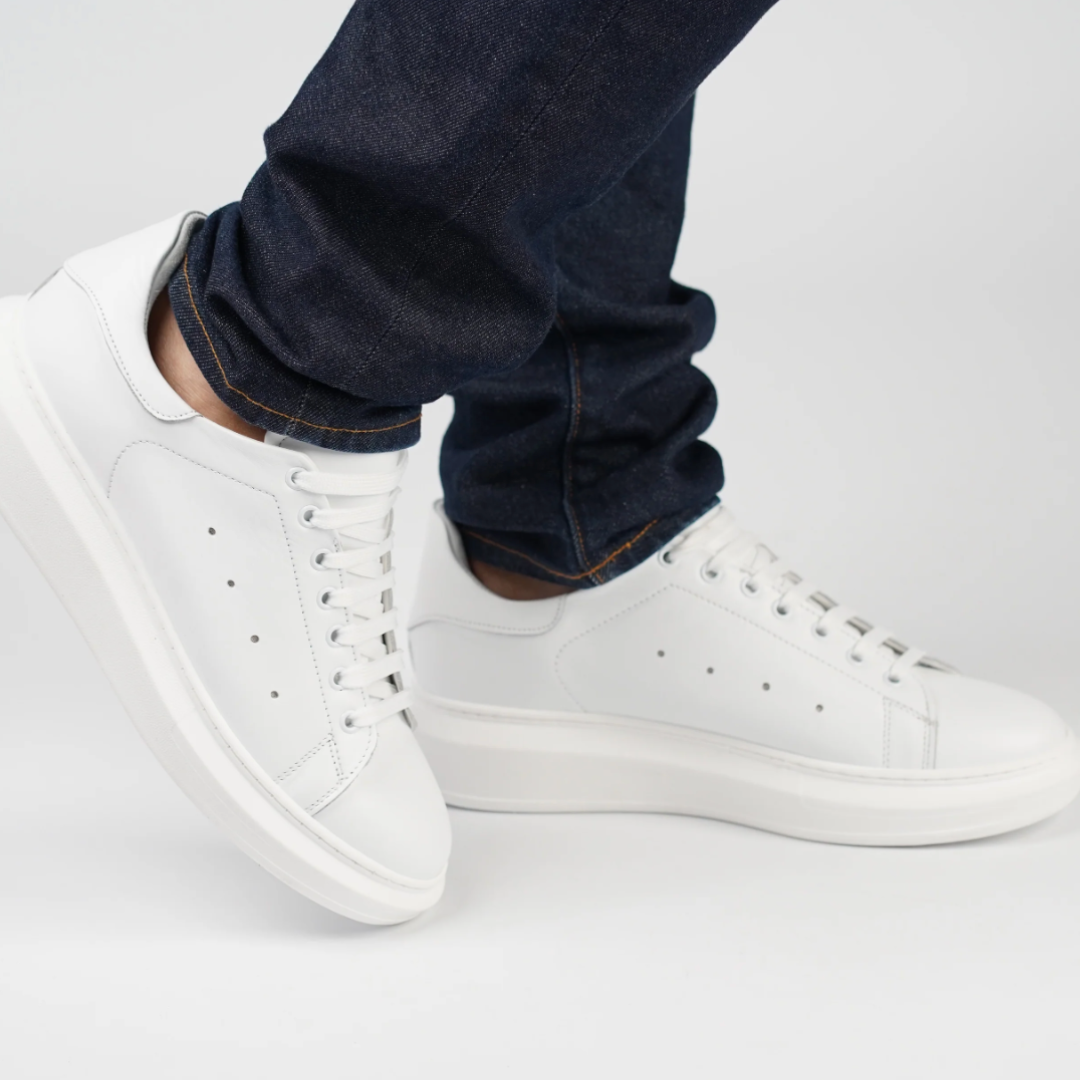 Sneakers in Pelle Liscia