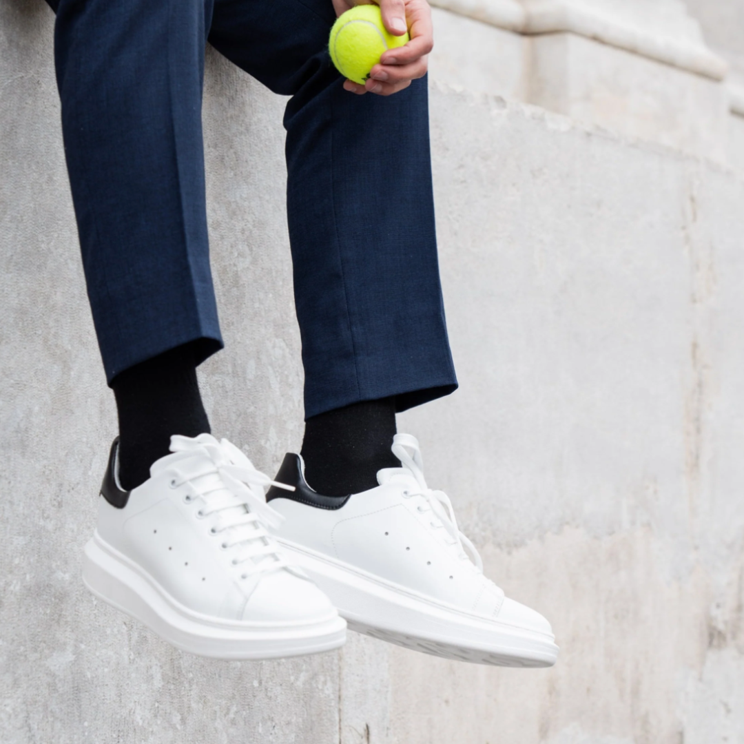 Sneakers in Pelle Liscia