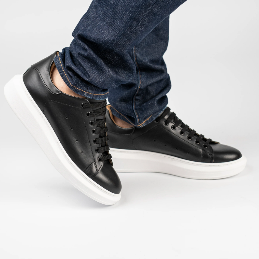 Sneakers in Pelle Liscia
