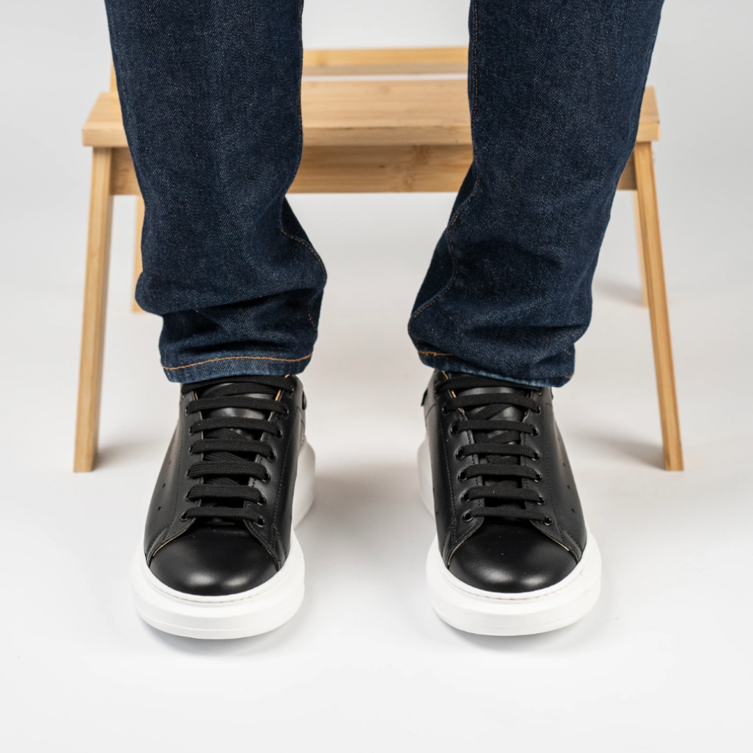 Sneakers in Pelle Liscia